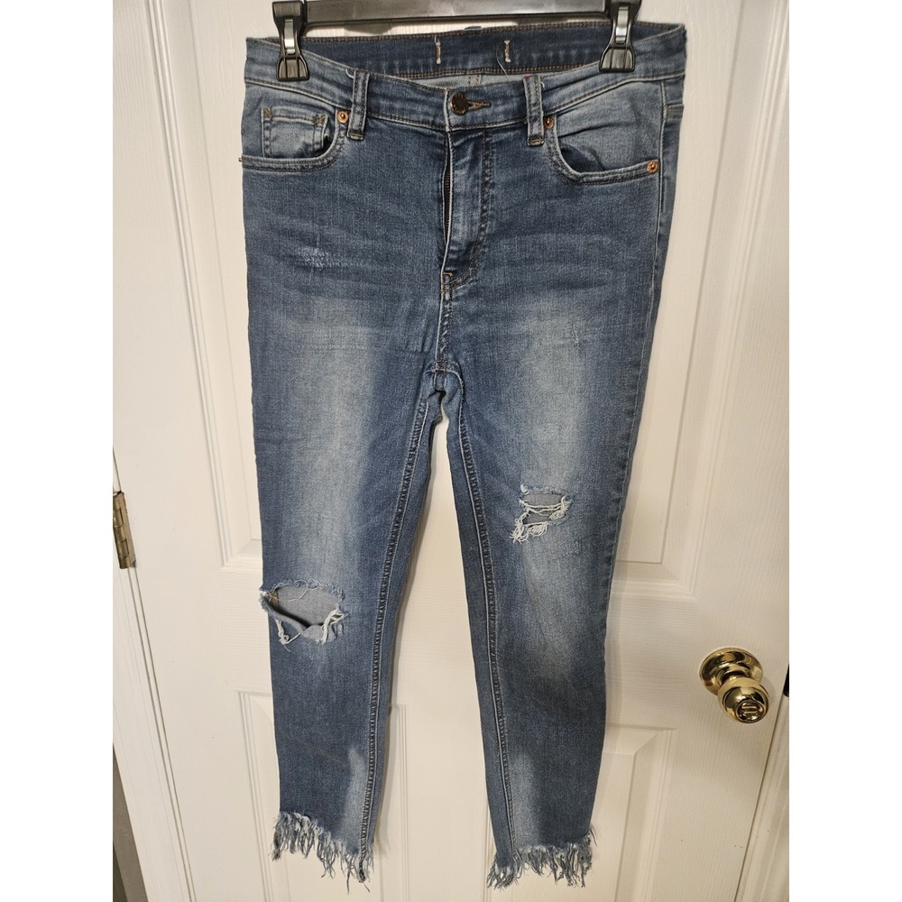Free People We The Free Great Heights Frayed Skinny Jeans Distressed Small Size